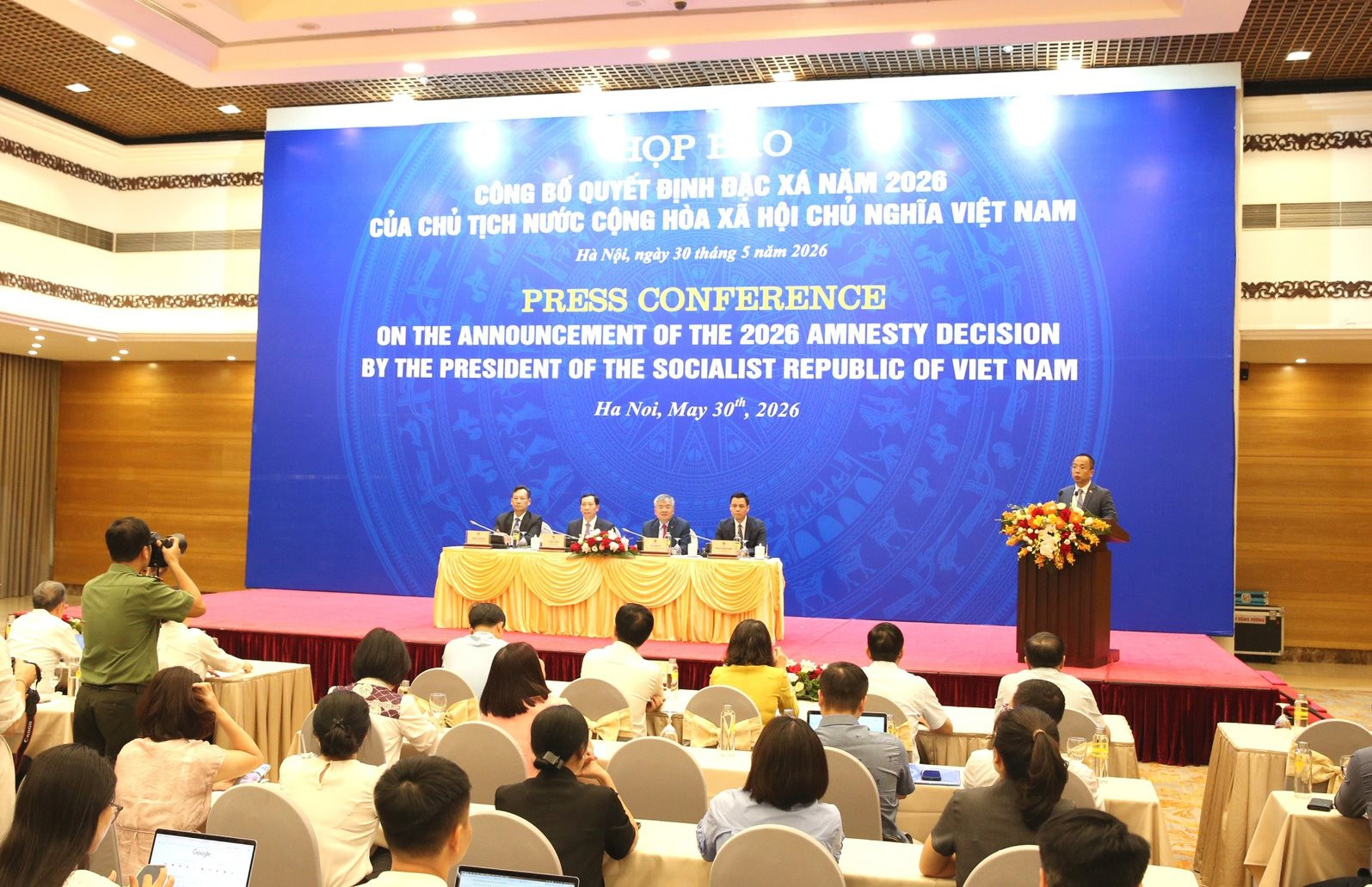 Toàn cảnh họp báo. (Ảnh Nguyễn Hoàng)