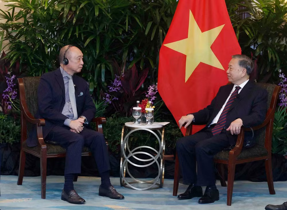 Tổng Bí thư, Chủ tịch nước Tô Lâm tiếp ông Wee Ee Cheong, Phó Chủ tịch kiêm Tổng Giám đốc điều hành Ngân hàng UOB. (Ảnh: TTXVN) vna-potal-tong-bi-thu-chu-tich-nuoc-tiep-lanh-dao-mot-so-doanh-nghiep-lon-cua-singapore-8795022.jpg