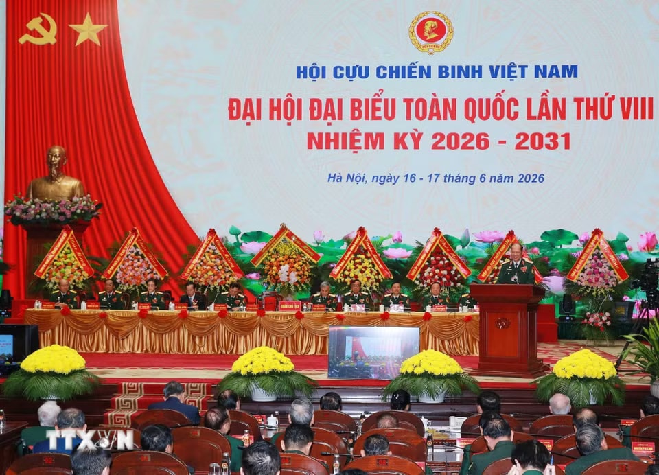 Thượng tướng Bế Xuân Trường, Chủ tịch Hội Cựu chiến binh Việt Nam nhiệm kỳ 2026-2031, phát biểu. (Ảnh: Trọng Đức/TTXVN)