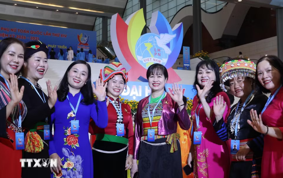 Đại biểu dự phiên Khai mạc trọng thể Đại hội đại biểu Phụ nữ toàn quốc lần thứ XIV. (Ảnh: Lâm Khánh/TTXVN)