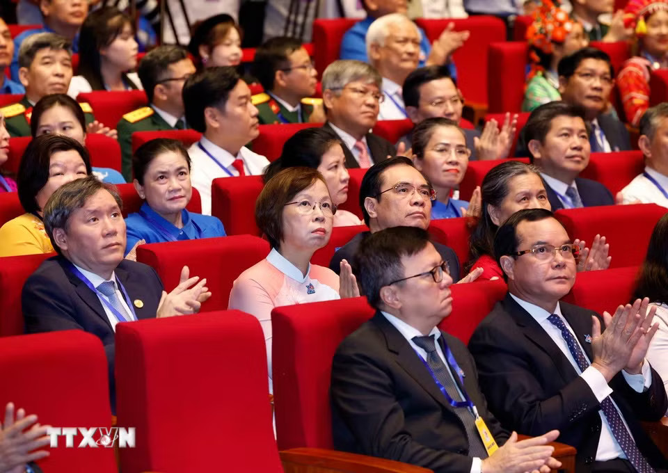 Các đại biểu tham dự Phiên trọng thể Đại hội Đoàn toàn quốc lần thứ XIII. (Ảnh: Thống Nhất/TTXVN)