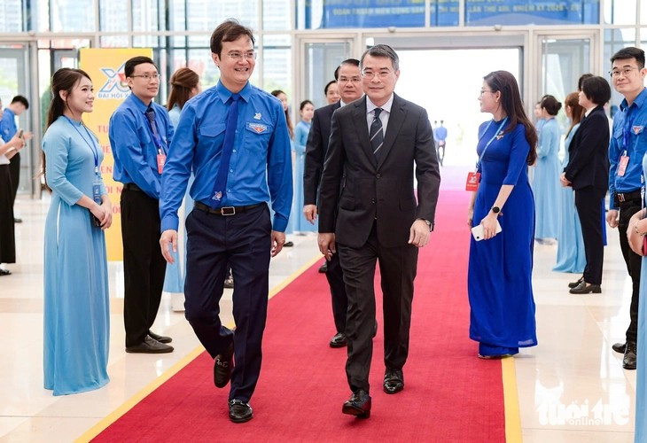 Thủ tướng Lê Minh Hưng đến dự Đại hội Đoàn toàn quốc lần thứ XIII. Ảnh