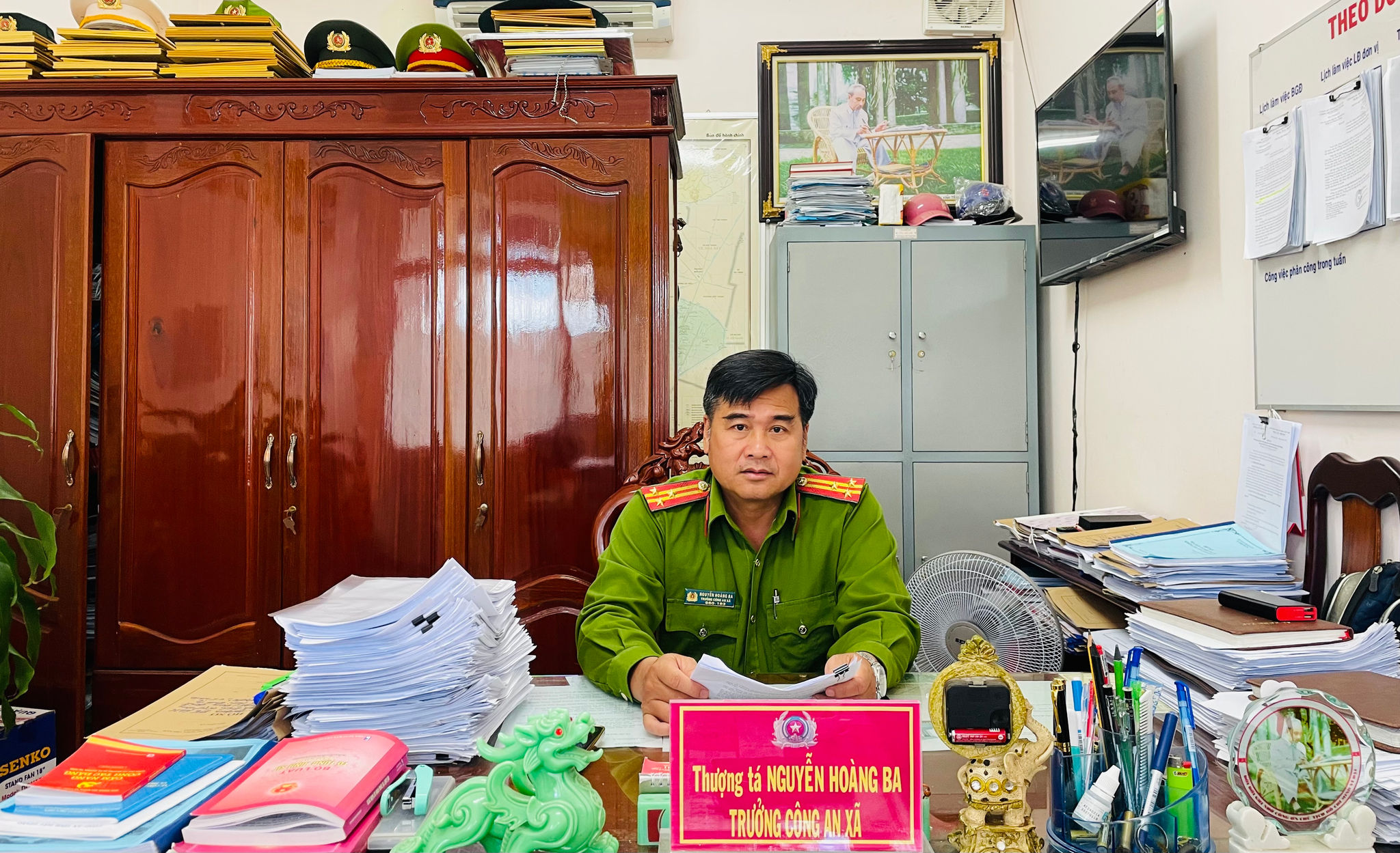 Ông Nguyễn Hoàng Ba, Trưởng Công an xã Hiệp Hưng, Phó Ban Chỉ đạo địa bàn không ma túy 