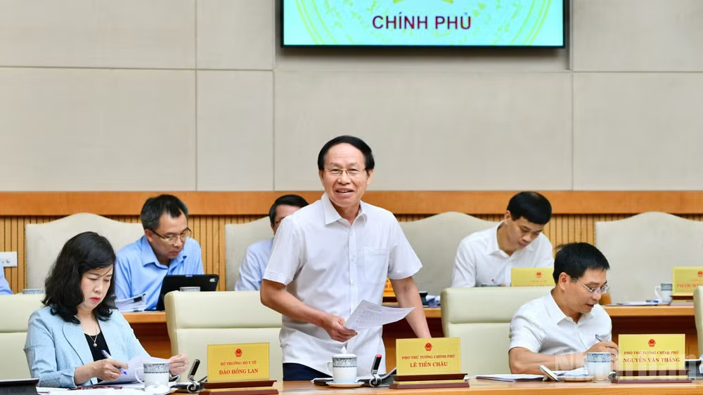 Phó Thủ tướng Lê Tiến Châu phát biểu ý kiến tại phiên họp. (Ảnh: THANH GIANG)
