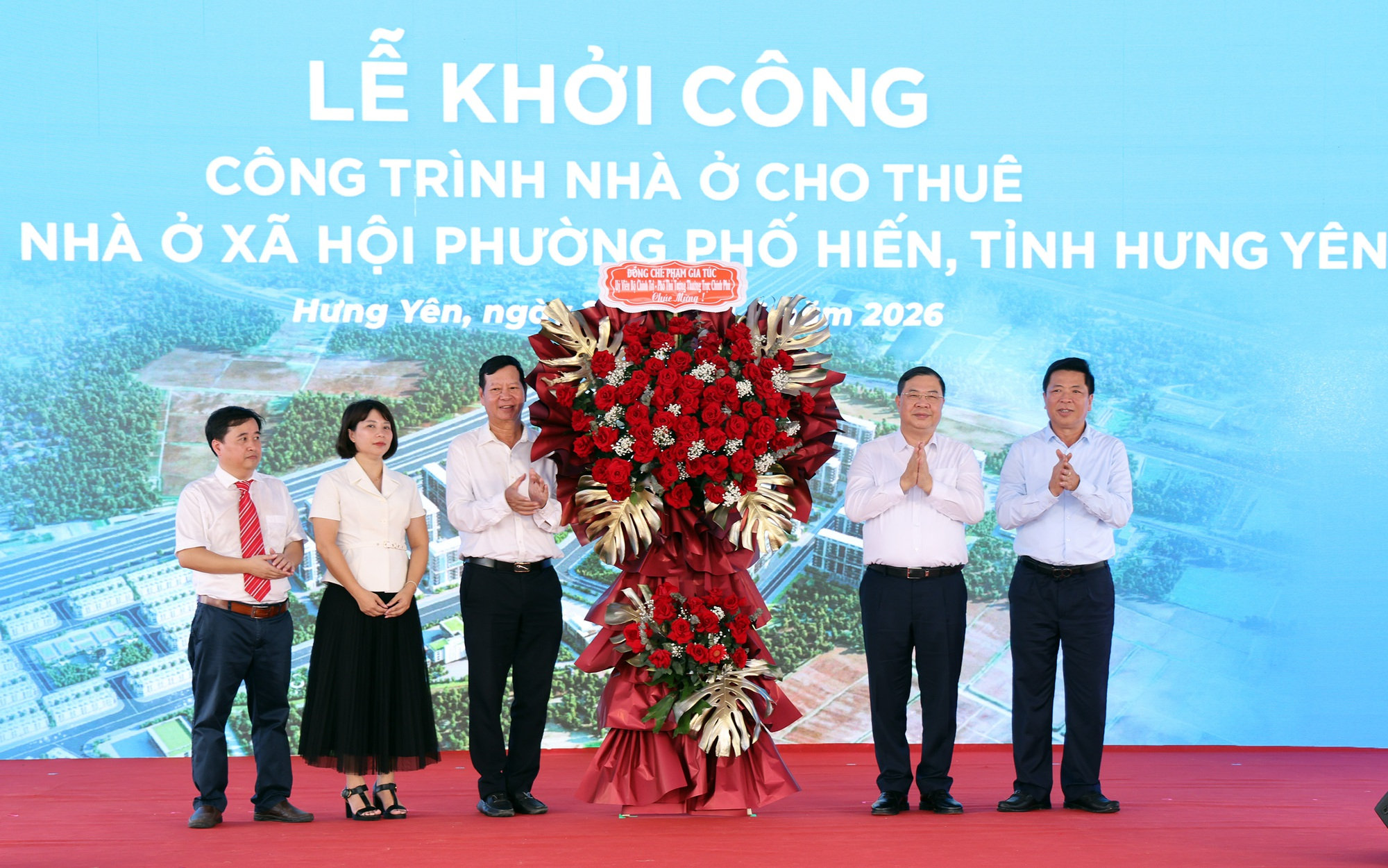 Phó Thủ tướng Thường trực Phạm Gia Túc dự khởi công 2 dự án nhà ở xã hội quy mô 7.840 căn hộ tại tỉnh Hưng Yên- Ảnh 5.