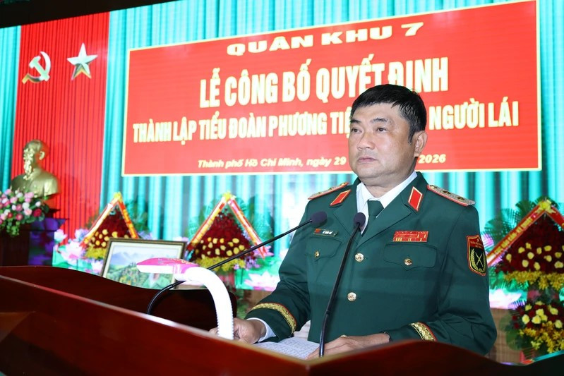 Trung tướng Lê Xuân Thế phát biểu tại buổi lễ.