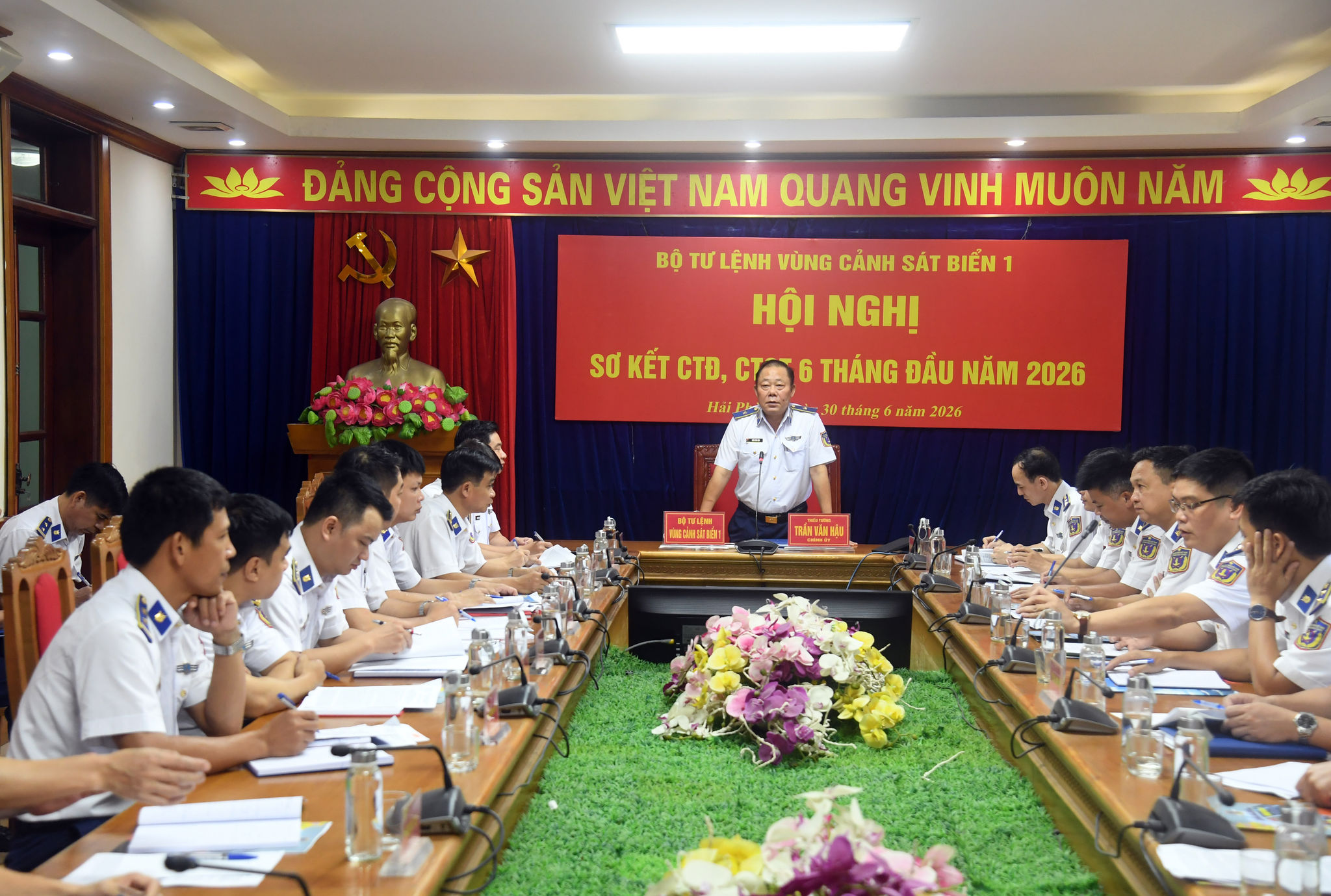 Thiếu tướng Trần Văn Hậu phát biểu chỉ đạo hội nghị