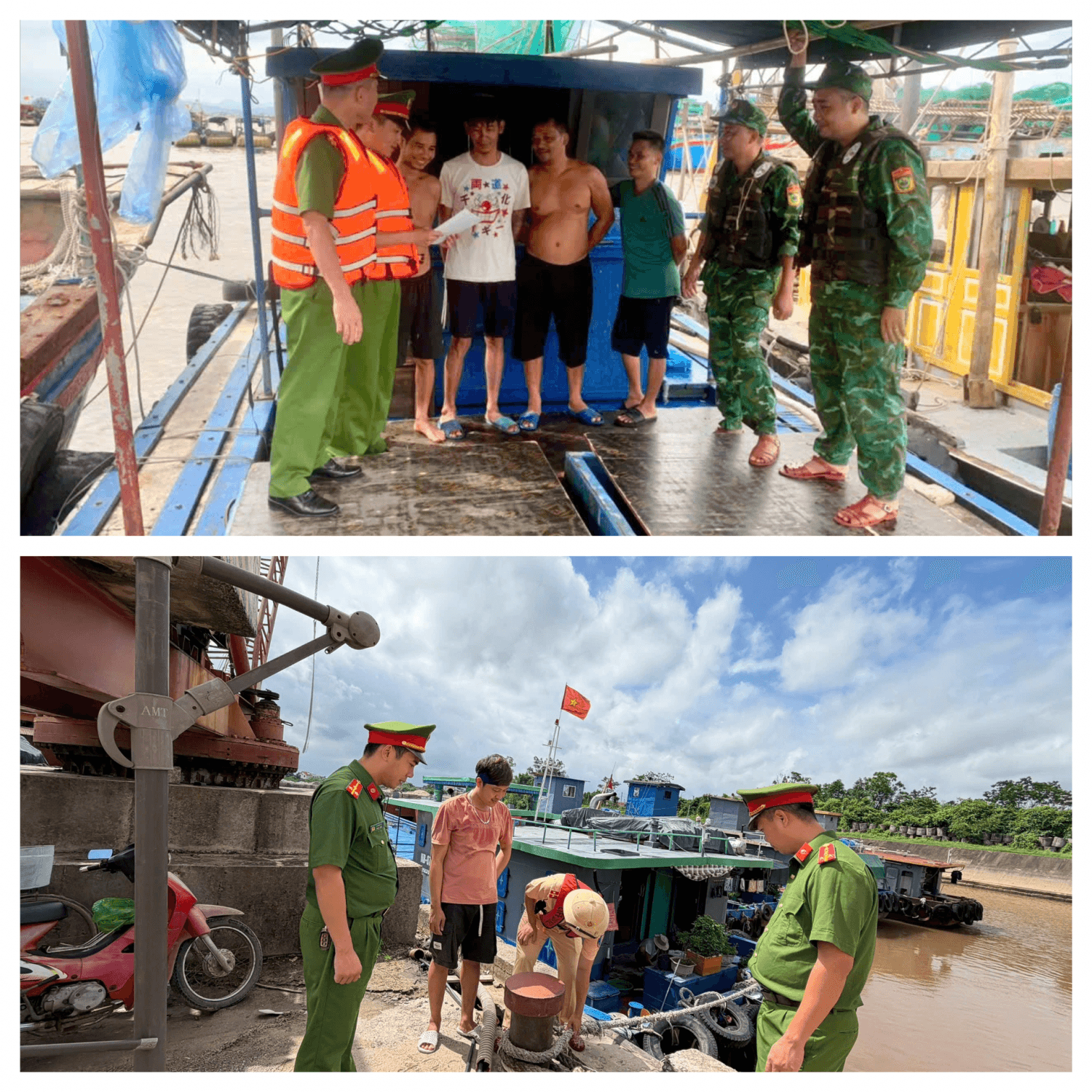 Công an có mặt trước khi bão đến