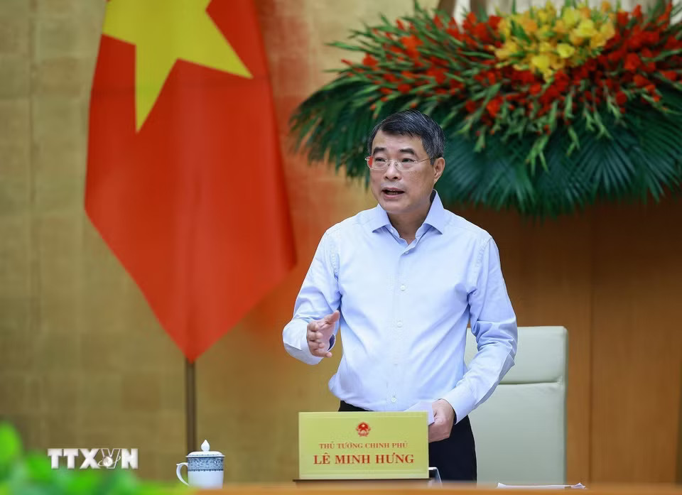 Thủ tướng Lê Minh Hưng chủ trì Phiên họp Chính phủ chuyên đề về xây dựng pháp luật tháng 7 năm 2026. (Ảnh: Dương Giang/TTXVN)