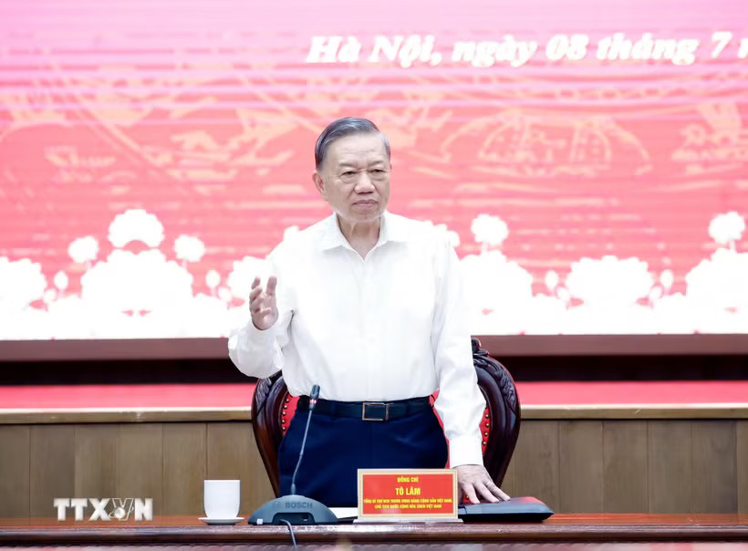 Tổng Bí thư, Chủ tịch nước Tô Lâm phát biểu chỉ đạo. (Ảnh: Thống Nhất/TTXVN)