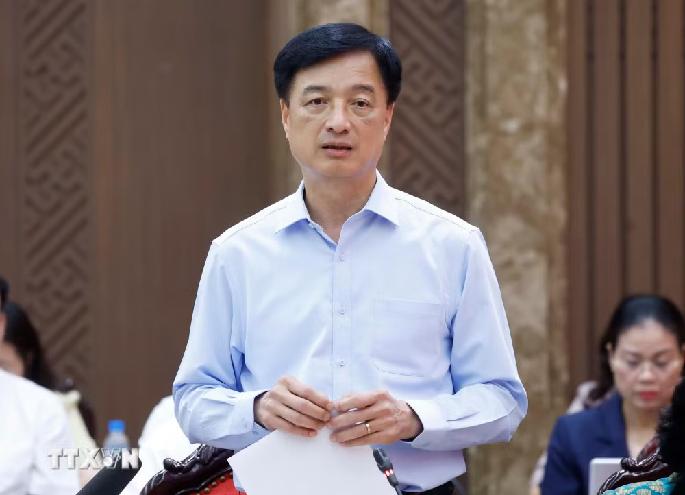 Đồng chí Nguyễn Duy Ngọc, Uỷ viên Bộ Chính trị, Bí thư Trung ương Đảng, Trưởng Ban Tổ chức Trung ương phát biểu.(Ảnh: Thống Nhất/TTXVN) ttxvn-tong-bi-thu-chu-tich-nuoc-lam-viec-voi-thanh-uy-ha-noi-8874760-4.jpg