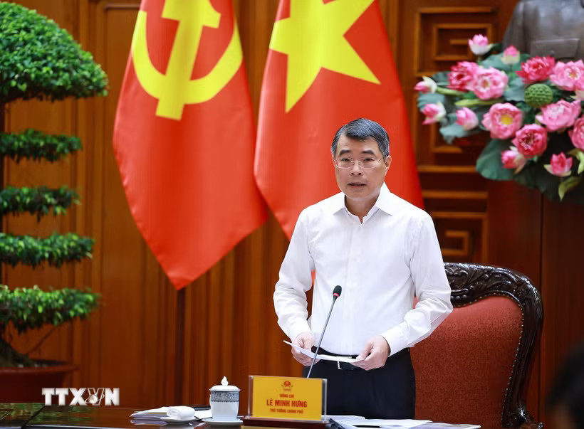 Thủ tướng Lê Minh Hưng, Trưởng Ban Chỉ đạo Trung ương thực hiện các Chương trình mục tiêu quốc gia chủ trì Phiên họp thứ nhất. (Ảnh: Dương Giang/TTXVN)