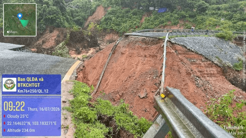 Thông xe tạm đèo Huổi Lóng sau sạt lở, tiếp tục xử lý nhiều điểm đứt đường ở Lai Châu 1