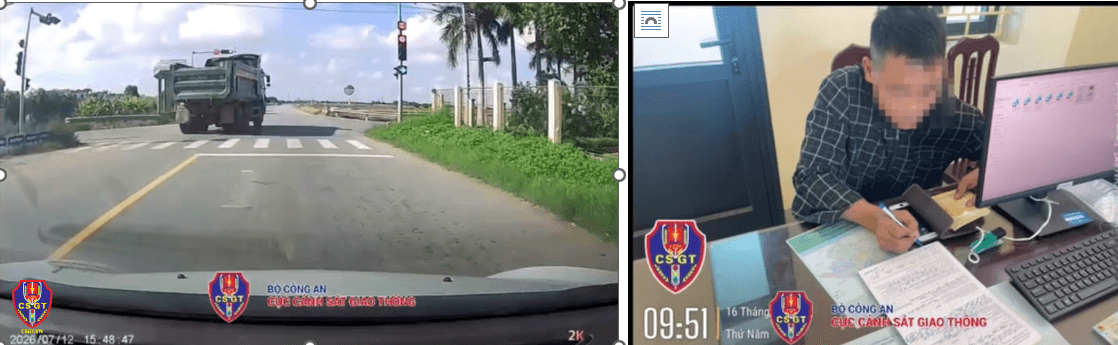 Tiếp nhận phản ánh từ VNeTraffic, CSGT xử lý tài xế vượt đèn đỏ