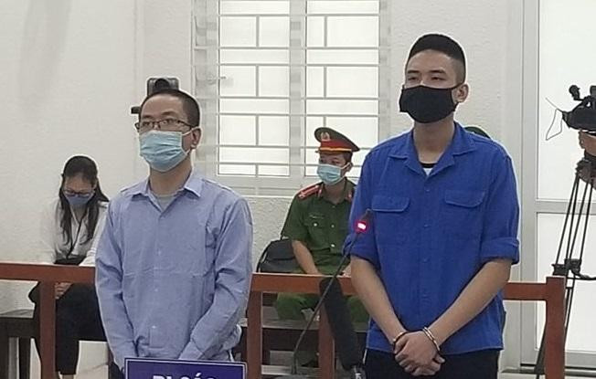 Hoàng Ngọc (trái) nhận mức án 23 năm tù giam, Phùng Hữu Mạnh bị tuyên phạt 20 năm tù giam.
