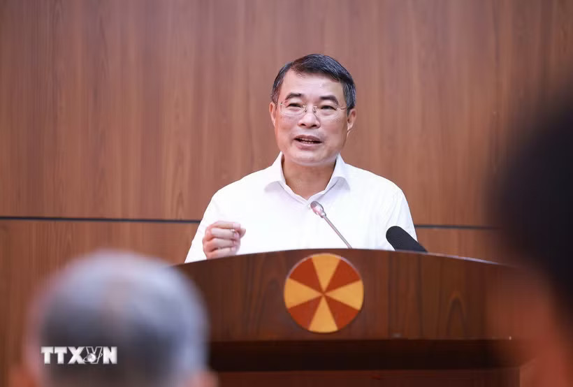 Thủ tướng Lê Minh Hưng làm việc với Ban Thường vụ Tỉnh ủy Điện Biên. (Ảnh: Dương Giang/TTXVN)