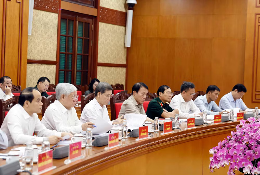 Các đại biểu tham dự buổi làm việc. (Ảnh: Thống Nhất/TTXVN)