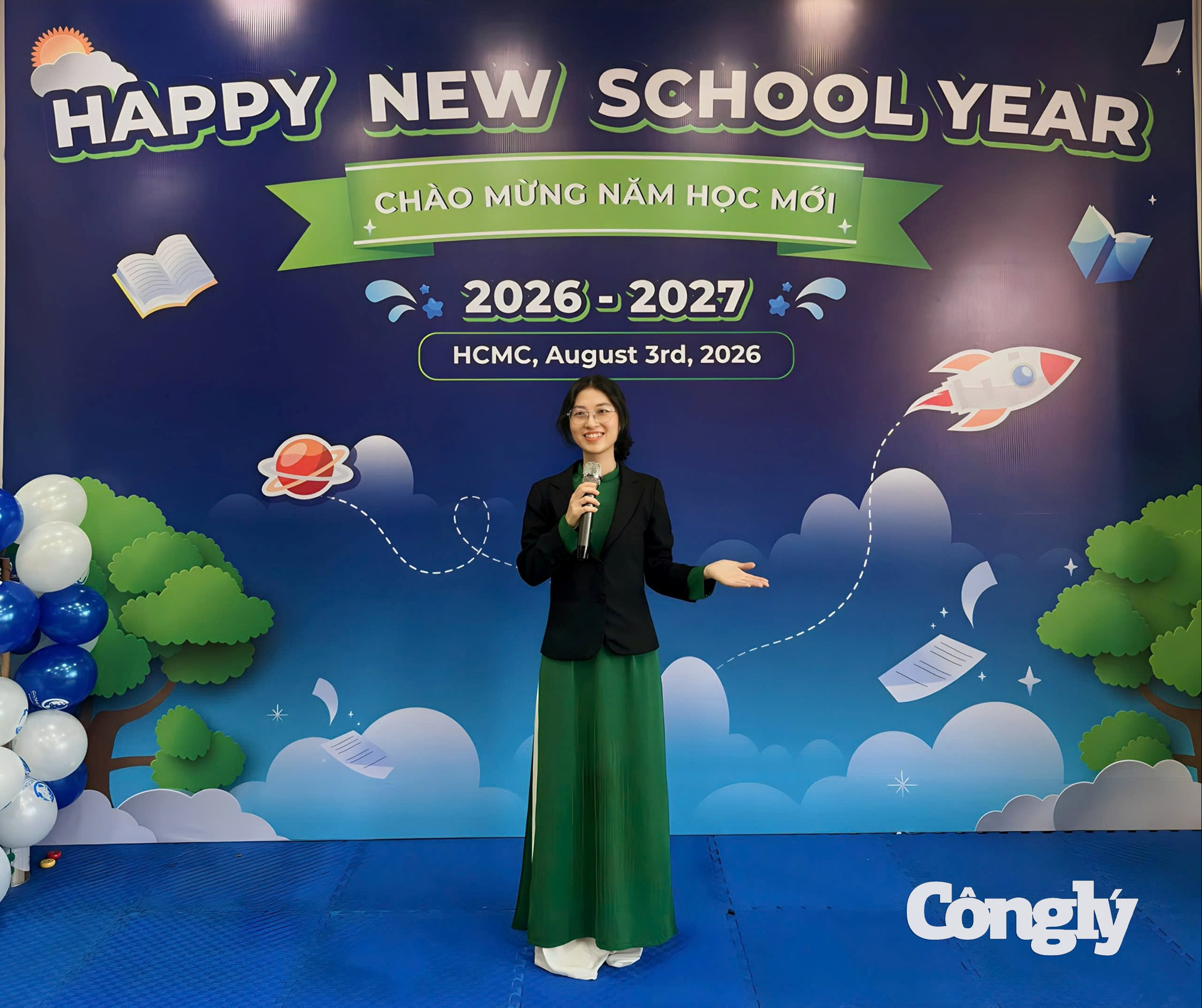 Cô Nguyễn Thị Phong Nhã - Tổng Hiệu trưởng Hệ thống Mầm non Quốc tế Global Ecokids phát biểu tại sự kiện.