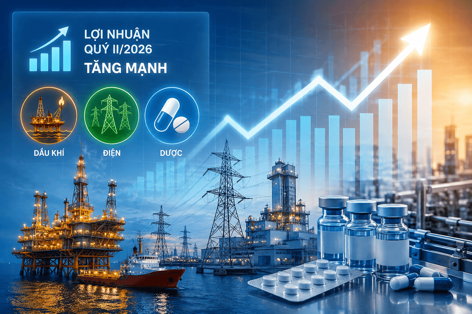 Lợi nhuận quý II 2026 tăng mạnh nhờ dầu khí, điện, dược