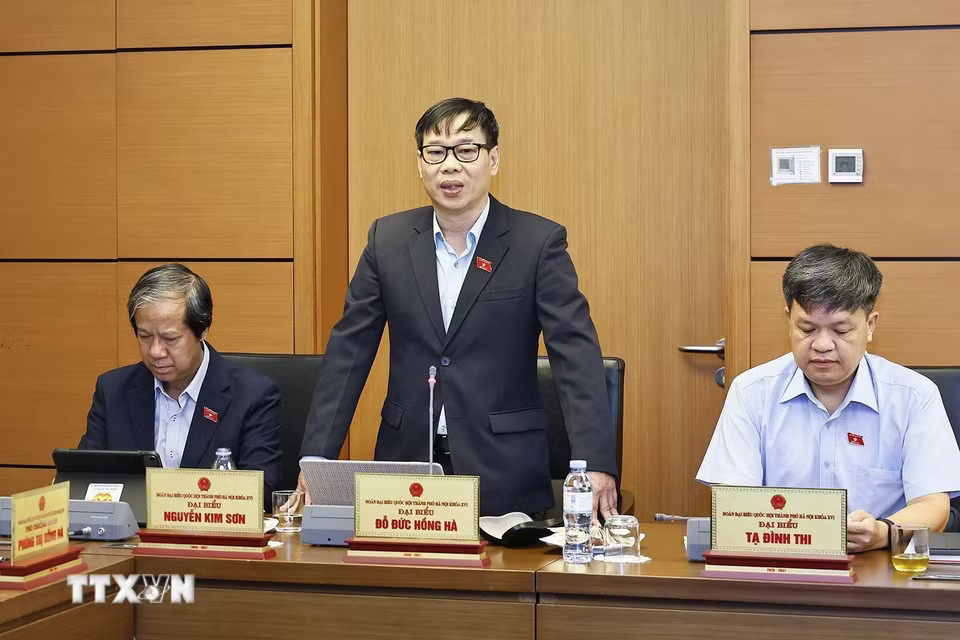 Đại biểu Quốc hội TP Hà Nội Đỗ Đức Hồng Hà phát biểu ý kiến. (Ảnh: Doãn Tấn /TTXVN)