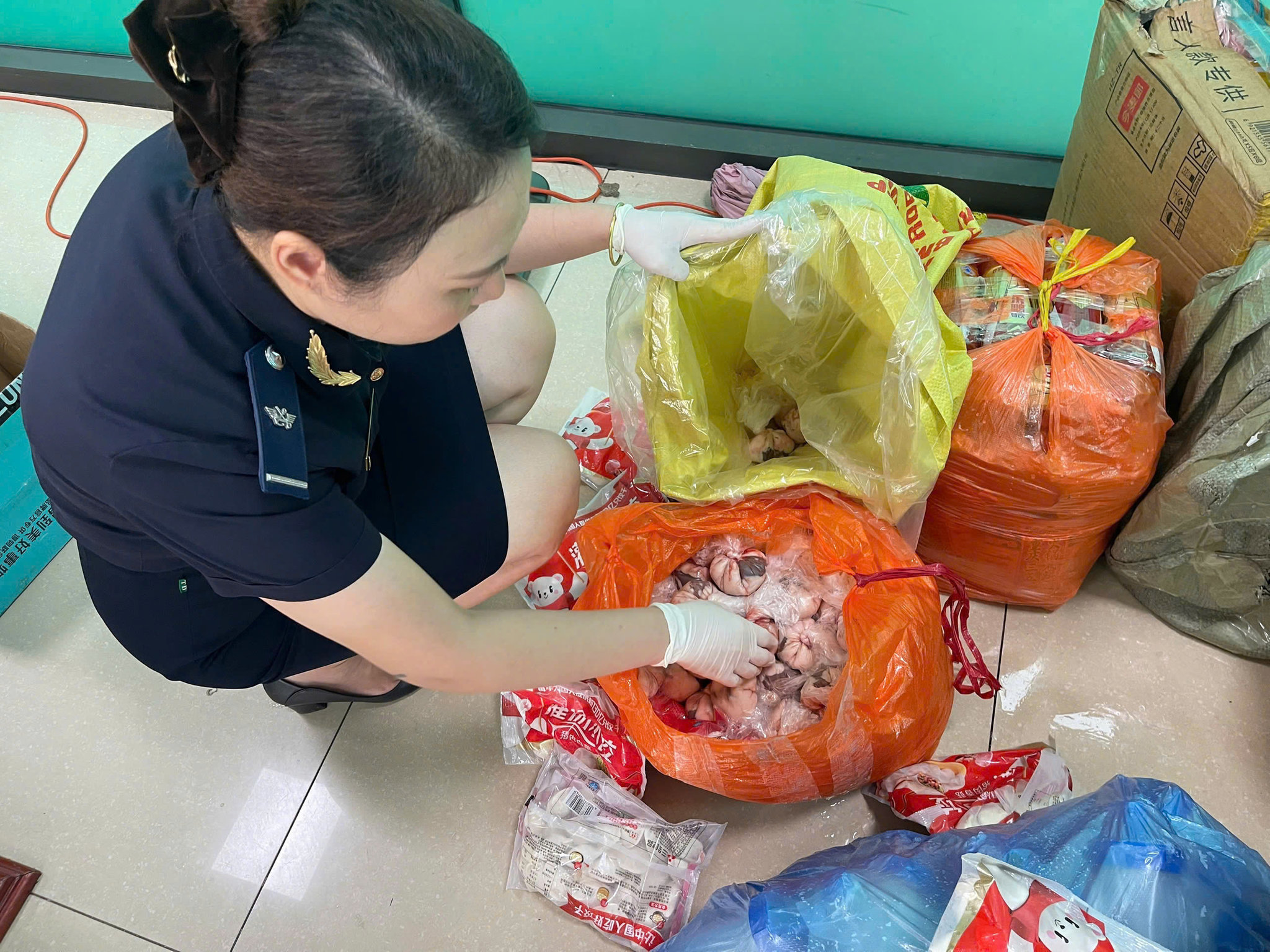 Ảnh 05.Vụ bắt 330kg thực phẩm đông lạnh