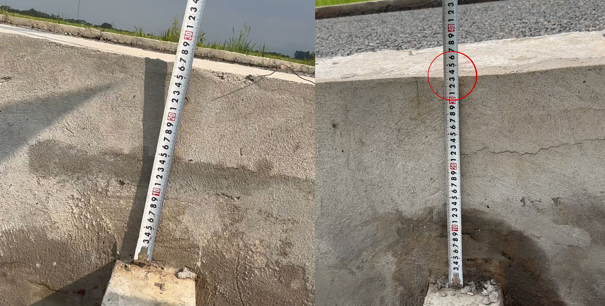 Trên cùng 1 tuyến nhưng khoảng cách từu thanh giằng ngang tới đỉnh giằng kè lại có khoảng cách khác nhau