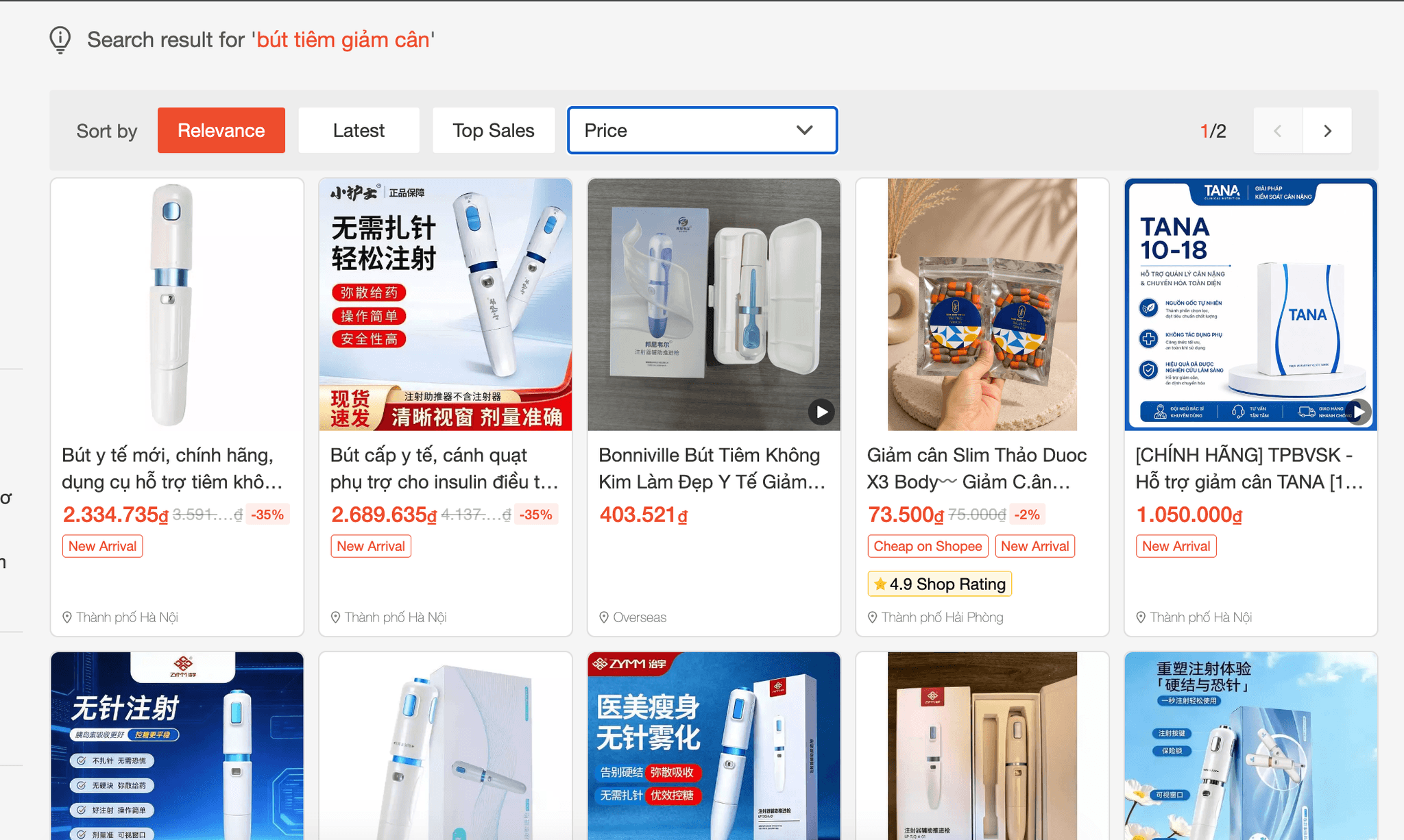 bút tiêm giảm cân