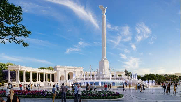 Tháp biểu tượng The Crown vươn cao giữa lòng đô thị