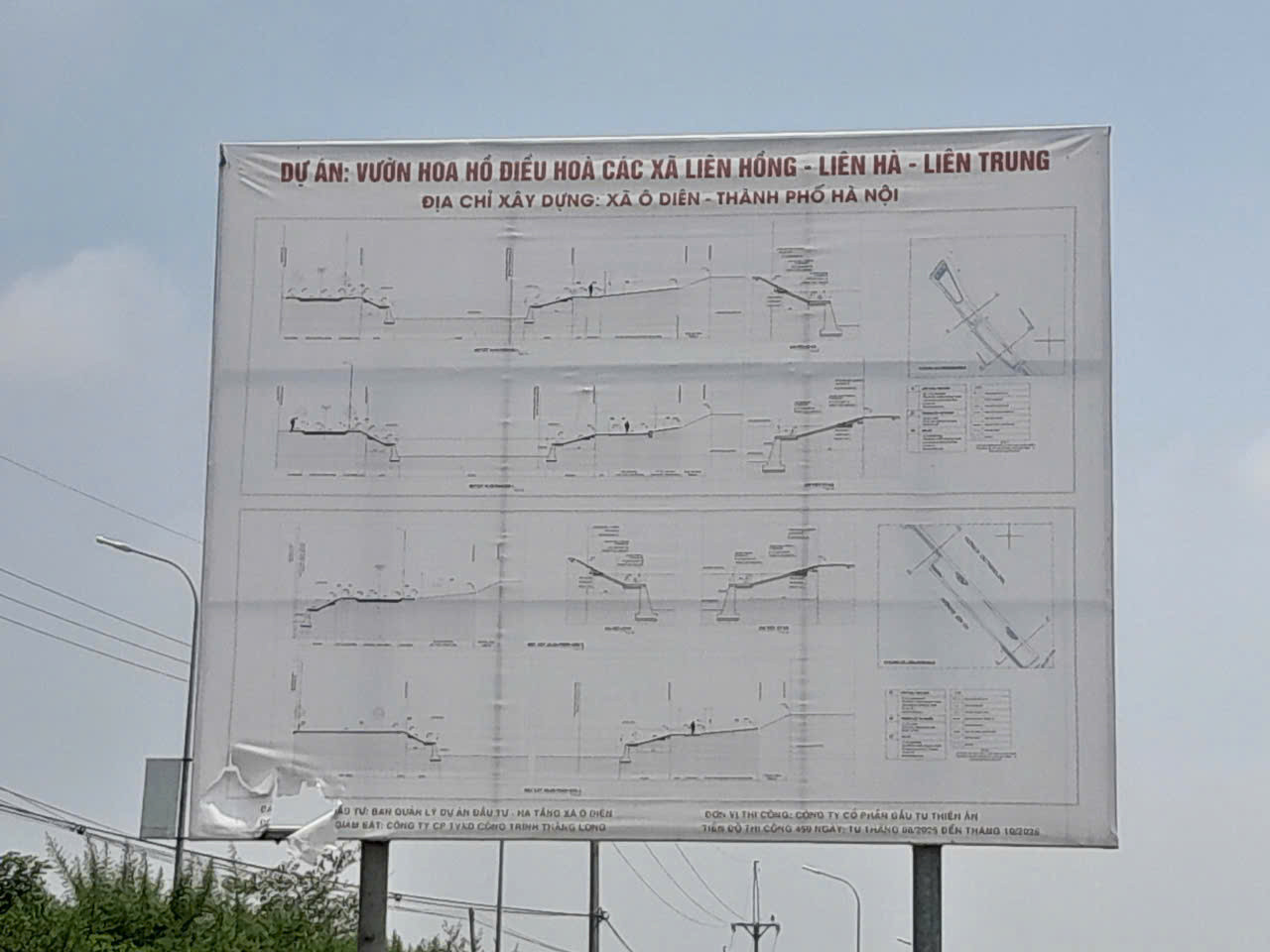 Dự án Vườn hoa, hồ điều hòa các xã Liên Hồng - Liên Hà - Liên Trung. 