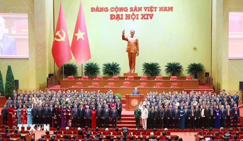 Ban Chấp hành Trung ương Đảng khoá XIV ra mắt Đại hội (Hà Nội, 23/1/2026). (Ảnh: TTXVN)