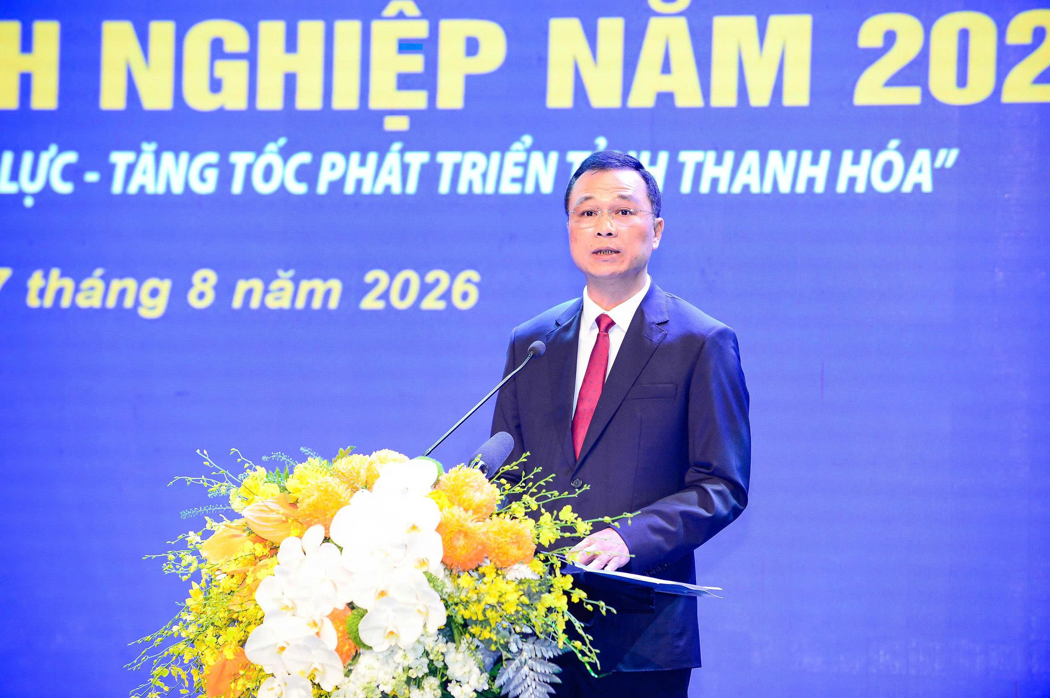 Chủ tịch UBND tỉnh Thanh Hóa, Tô Anh Dũng phát biểu tại Hội nghị