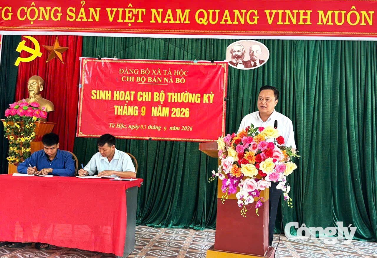 Ông Nguyễn Minh Hải - Chánh án TAND tỉnh Sơn La phát biểu tại buổi sinh hoạt.