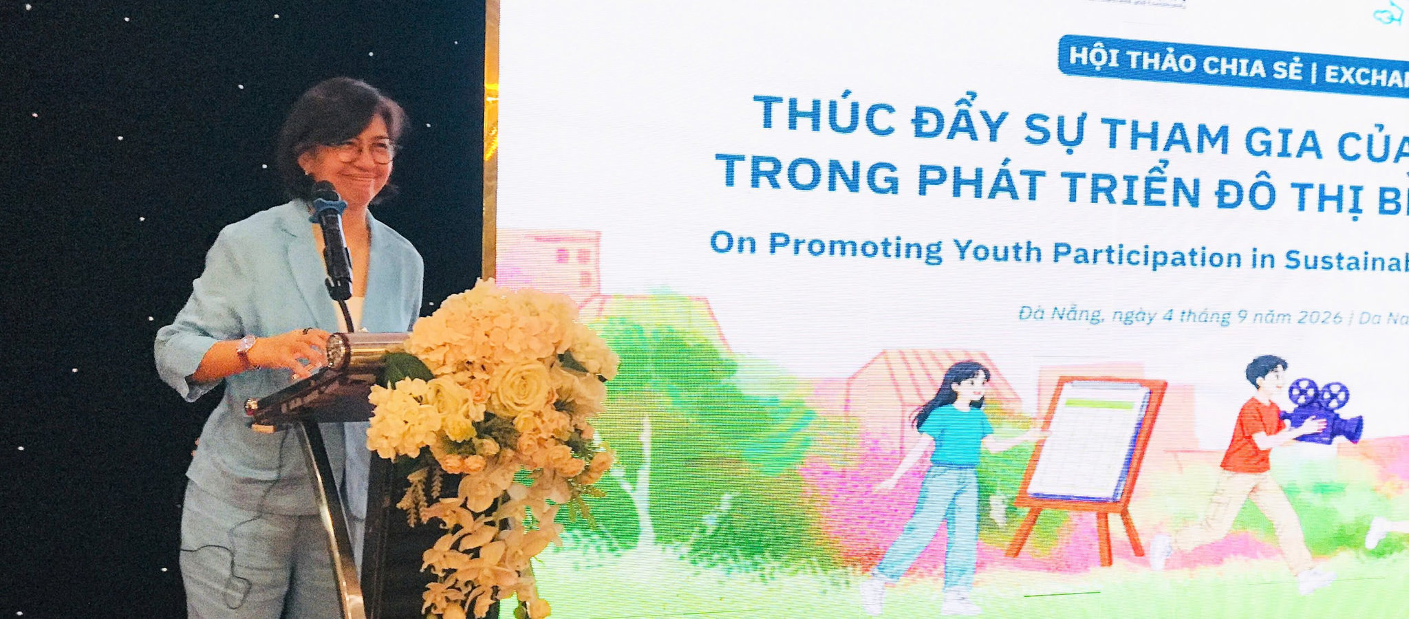 Bà Anjanette Saguisag, Quyền Trưởng đại diện UNICEF Việt Nam, phát biểu tại hội thảo.