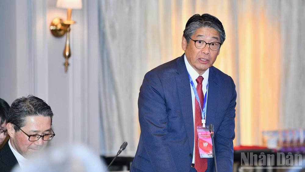 Đại sứ Nhật Bản tại Việt Nam Ito Naoki phát biểu ý kiến tại cuộc làm việc. (Ảnh: THANH GIANG)