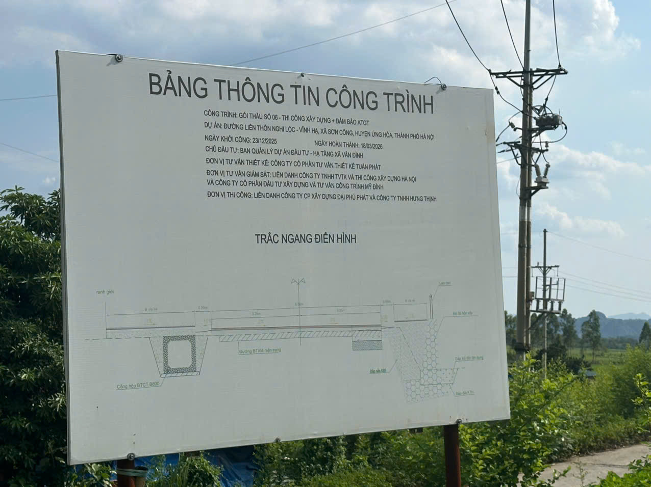 ảnh 1, bảng thông tin công trình