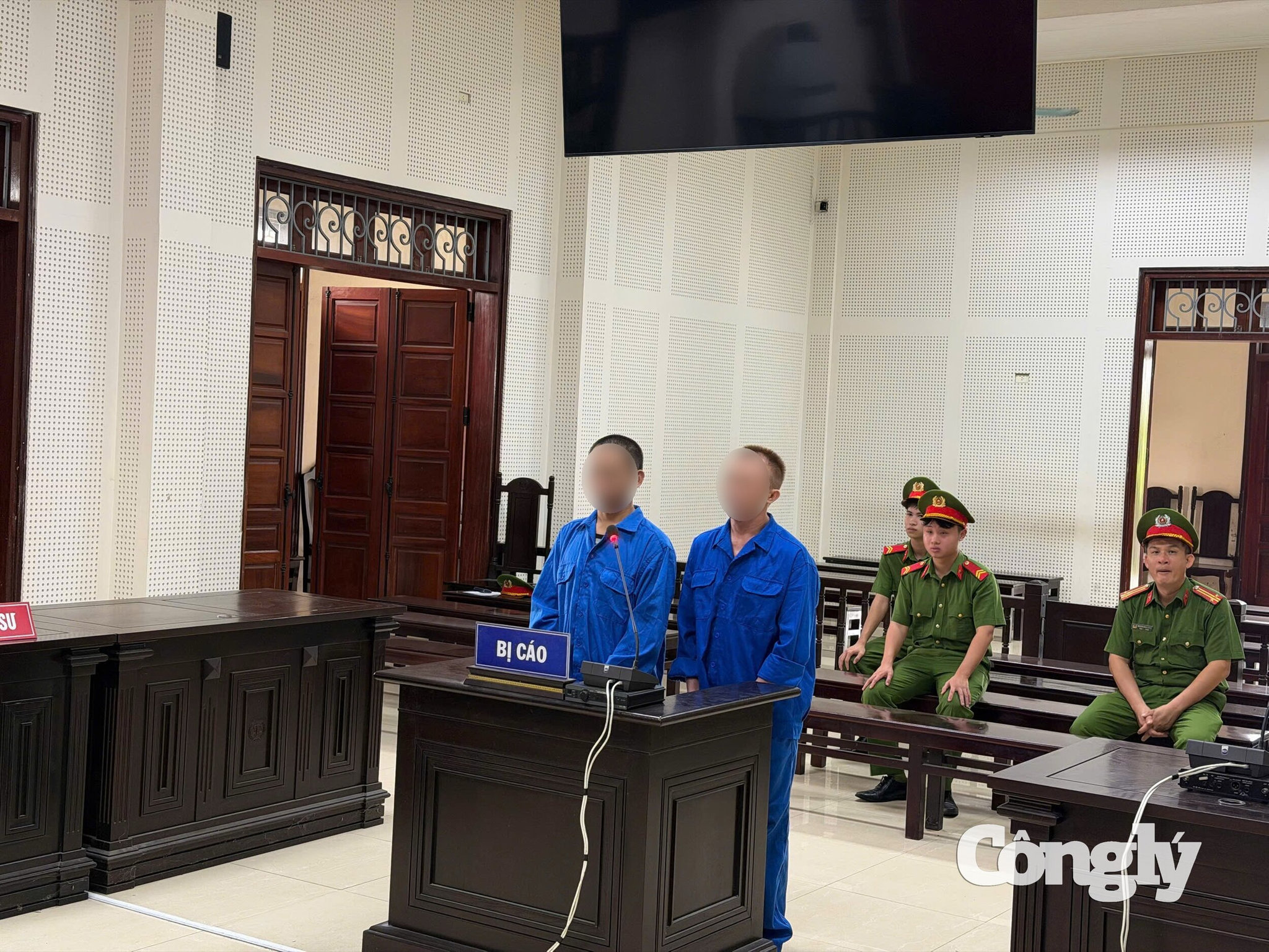 Các bị cáo tại phiên toà. 