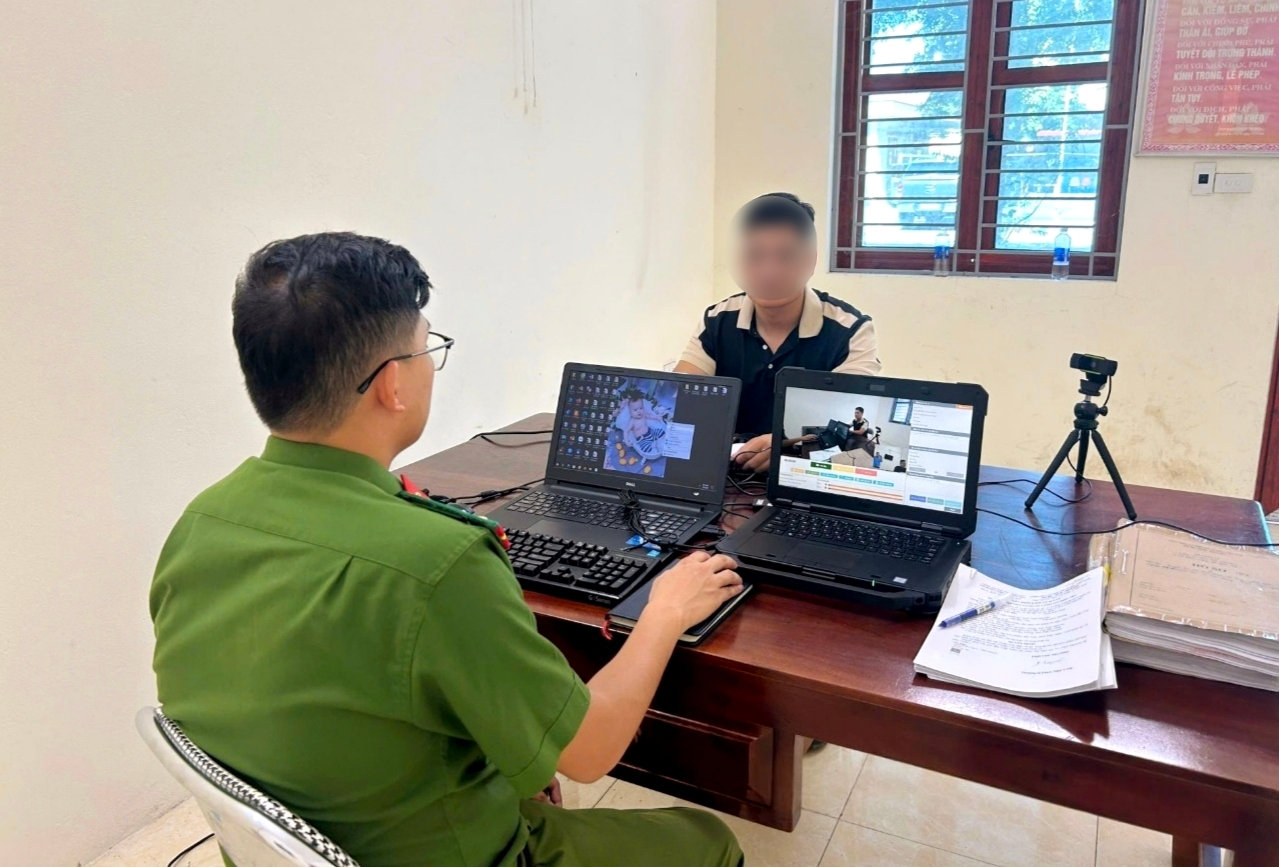 Cơ quan điều tra làm việc với đối tượng Triệu Văn Bắc.