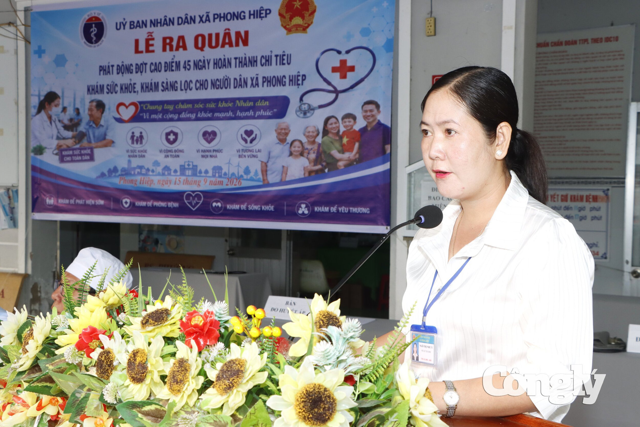 Phó Chủ tịch UBND xã Phong Hiệp Ngô Thị Như Ý phát động cao điểm 45 ngày
