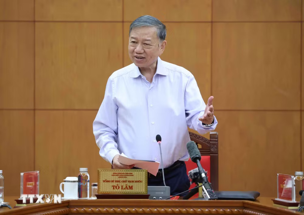 Tổng Bí thư, Chủ tịch nước Tô Lâm phát biểu chỉ đạo. (Ảnh: Thống Nhất/TTXVN) ttxvn-tong-bi-thu-chu-tich-nuoc-chu-tri-phien-hop-thuong-truc-ban-chi-dao-trung-uong-ve-phong-chong-tham-nhung-lang-phi-tieu-cuc-3.jpg