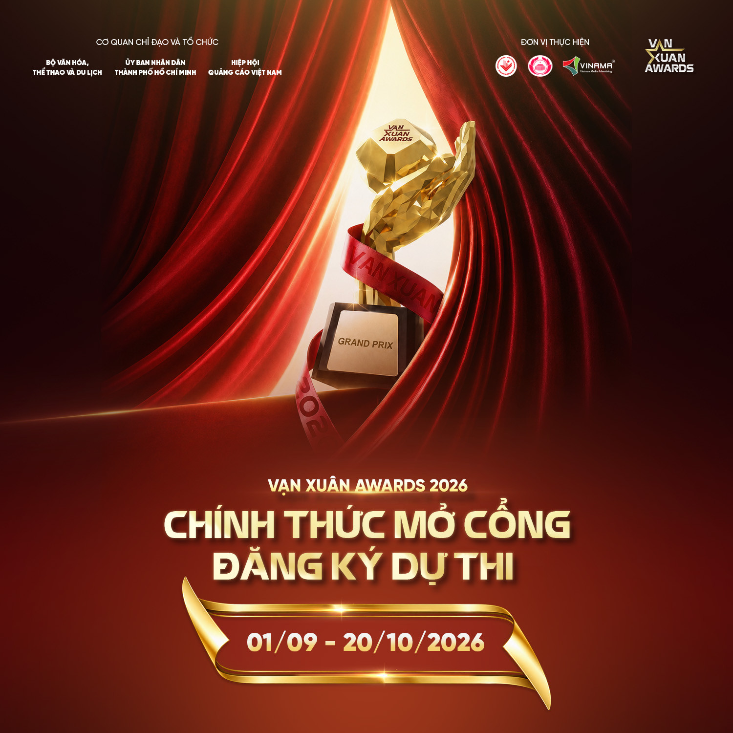 Poster chính thức mở cổng đăng ký dự thi Vạn Xuân Awards 2026