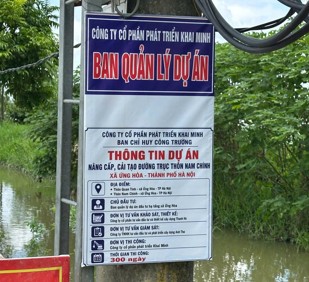 bảng thông tin dự án. ảnh mới