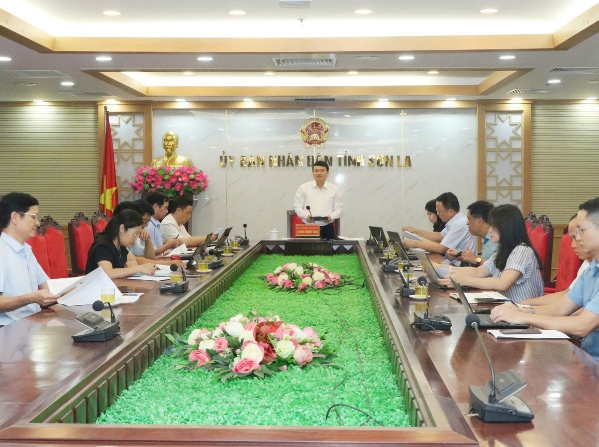 Đồng chí Đặng Ngọc Hậu, Phó Chủ tịch UBND tỉnh Sơn La chủ trì buổi làm việc