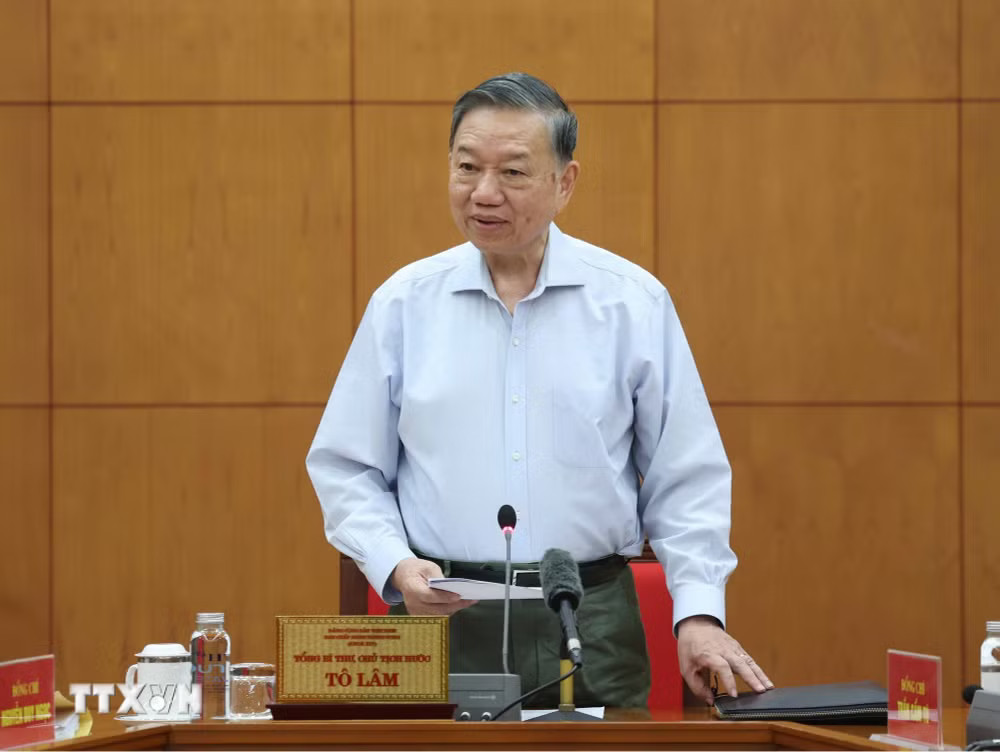 Tổng Bí thư, Chủ tịch nước Tô Lâm phát biểu chỉ đạo. (Ảnh: Thống Nhất/TTXVN) ttxvn_0210-tong-bi-thu-chu-tich-nuoc-the-duc-the-thao-5842.jpg