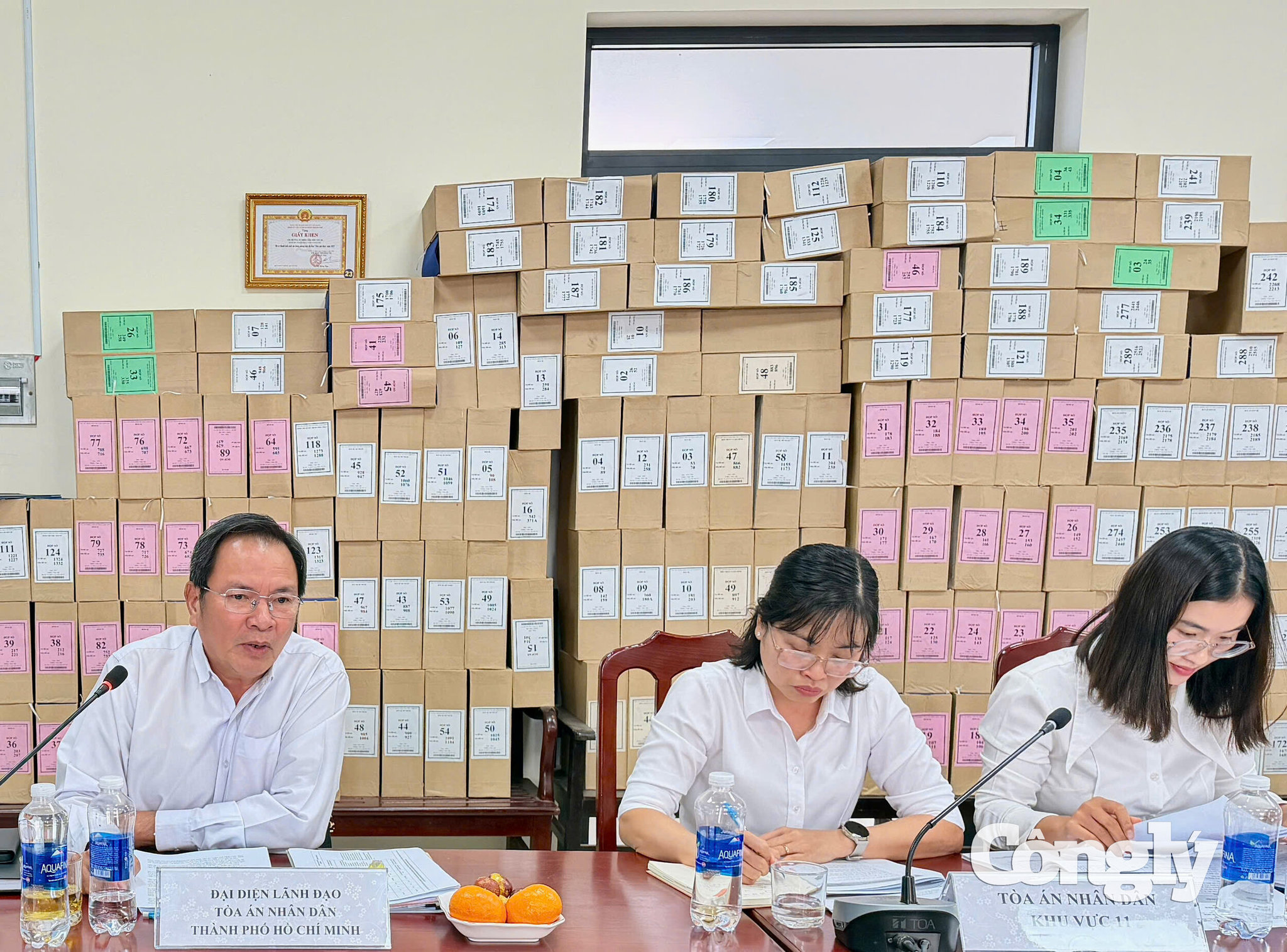 Ông Trần Văn Vui - Phó Chánh án TAND TP.HCM ghi nhận những nỗ lực của các đơn vị.
