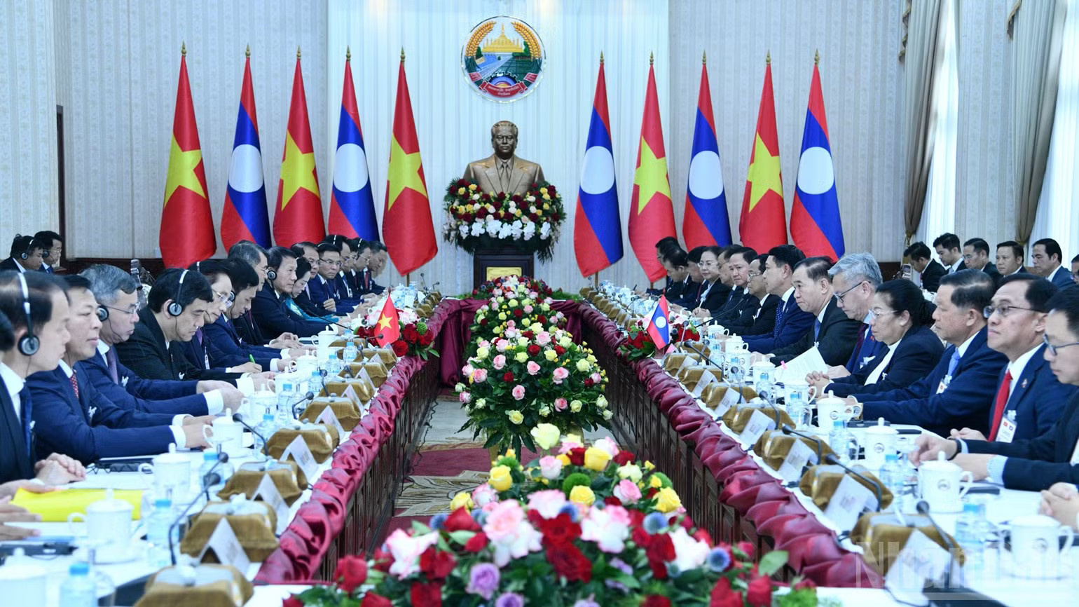 Quang cảnh cuộc hội đàm. (Ảnh: THANH GIANG) ndo_br_a12-658.jpg