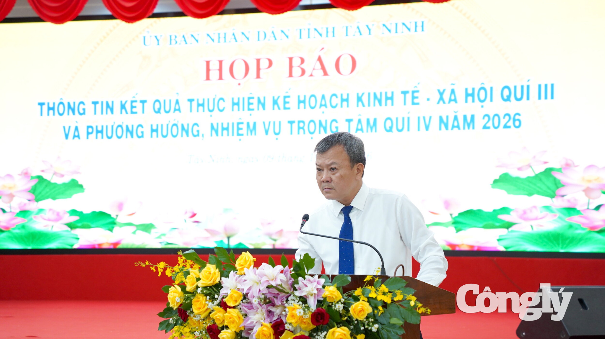 Ông Huỳnh Cao Chánh - Phó Giám đốc Sở Văn hóa - Thể thao và Du lịch Tây Ninh phát biểu tại họp báo.
