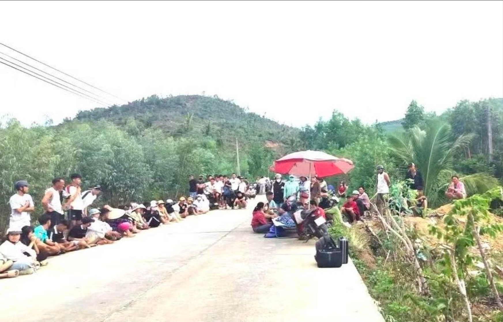 Hiện trường nơi hai nữ sinh gặp nạn.