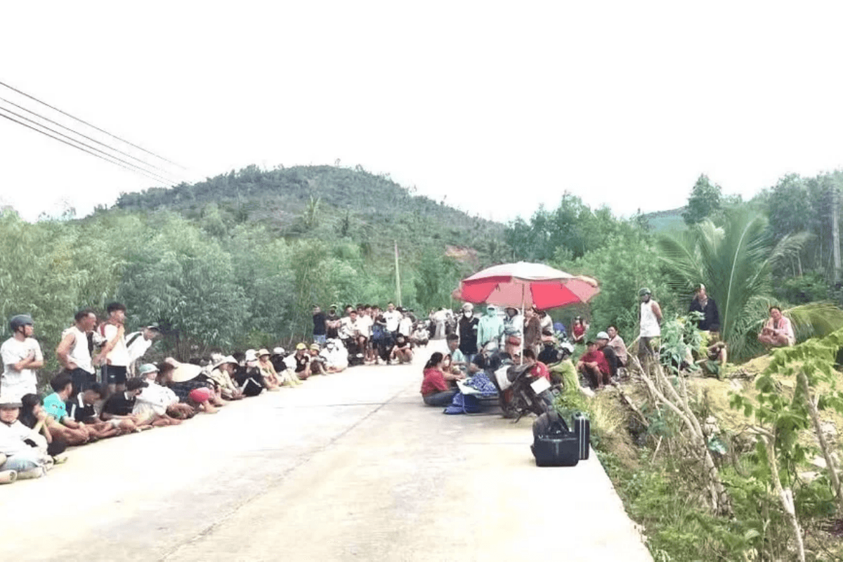 Hiện trường nơi hai nữ sinh gặp nạn.