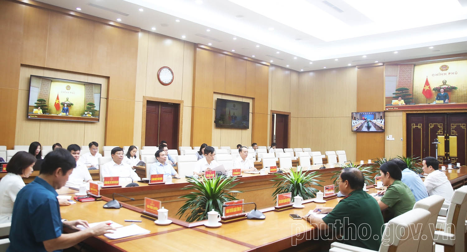 Quang cảnh cuộc họp tại điểm cầu tỉnh Phú Thọ