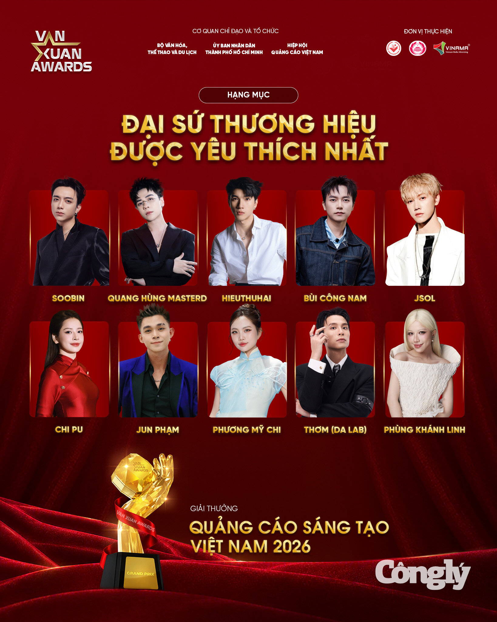 Đại sứ thương hiệu được yêu thích nhất